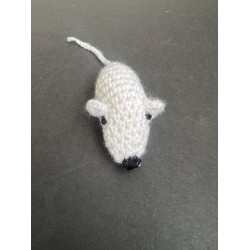 El Örgüsü Fare Kedi Oyuncağı El Örgüsü Oyuncak Fare Beyaz 