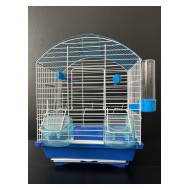 Kafes Oval çatılı çift kapılı çekmeceli kafes mavi