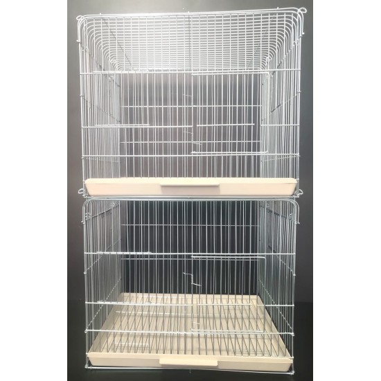 2 Katlı Üretim Kafesi Büyük Kapılı Izgaralı 45x35x40