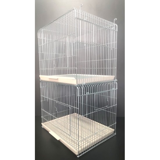 2 Katlı Üretim Kafesi Büyük Kapılı Izgaralı 45x35x40