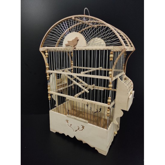 Kafes Ahşap Oval Tel Geçme Kafes 58X32X21,5