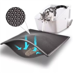 Elekli Kedi Tuvalet Önü Paspası 60X45 cm Gri