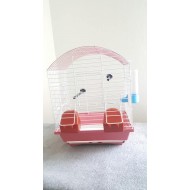 Kafes Oval çatılı çift kapılı çekmeceli kafes Pembe