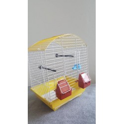 Kafes Oval çatılı çift kapılı çekmeceli kafes sarı 