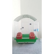 Kafes Oval çatılı çift kapılı çekmeceli kafes yeşil