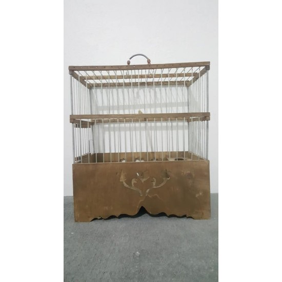 Kafes Ahşap Tel Geçme Kafes Oymalı 32X28X17