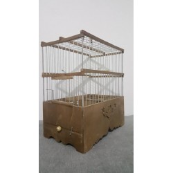 Kafes Ahşap Tel Geçme Kafes Oymalı 32X28X17