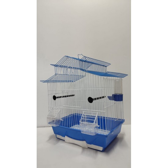 Kafes Villa Çatılı Kafes Mavi Izgaralı