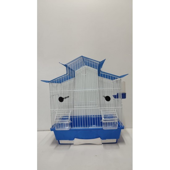 Kafes Villa Çatılı Kafes Mavi Izgaralı