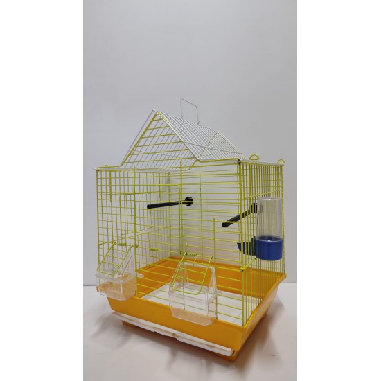 Kafes Üçgen Çatılı Kafes Sarı