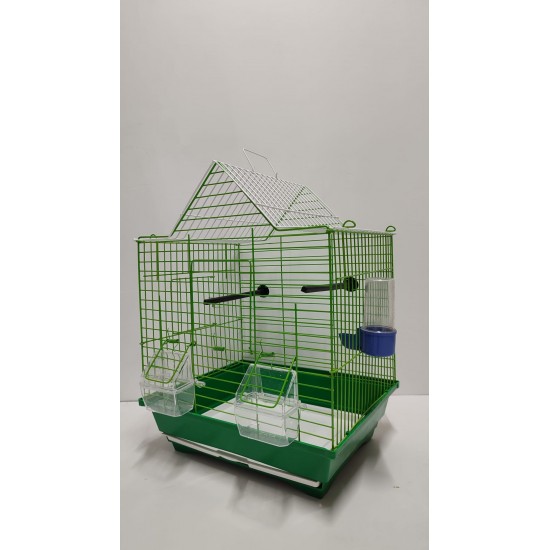 Kafes Üçgen Çatılı Kafes Yeşil