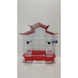 Kafes Villa Çatılı Kafes Kırmızı Izgaralı