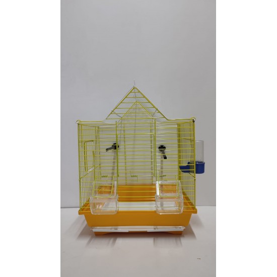 Kafes Üçgen Çatılı Kafes Sarı
