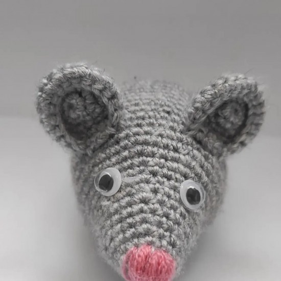 Fare Kedi Oyuncağı El Örgüsü Oyuncak Fare Gri 