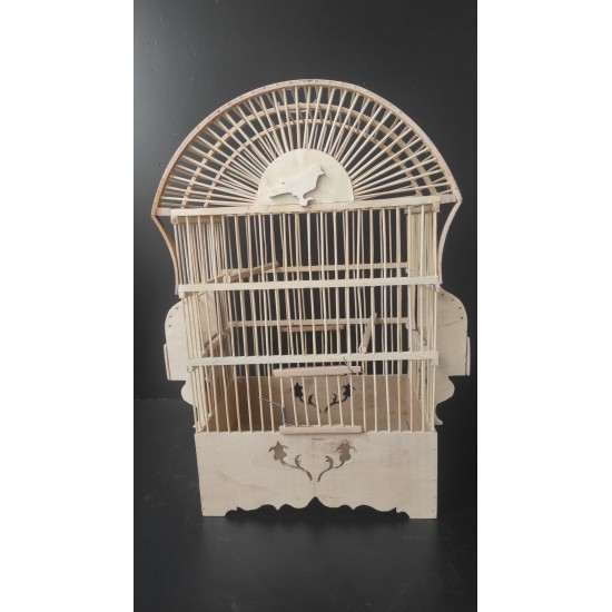 Kafes Ahşap Oval Bambu Kafes 53X32X22