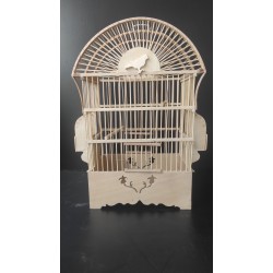 Kafes Ahşap Oval Bambu Kafes 53X32X22